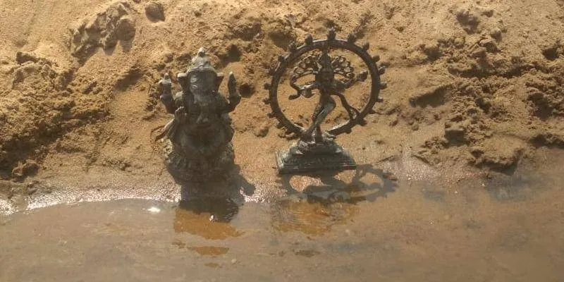 god statues caught in fishermen net!!